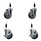 Service Caster 4'' SS Thermoplastic Rubber Wheel Swivel 7/8'' Expanding Stem Caster Set 2 Brakes, 4PK SCC-SSEX20S414-TPRB-2-TLB-2-78 - alternate 1
